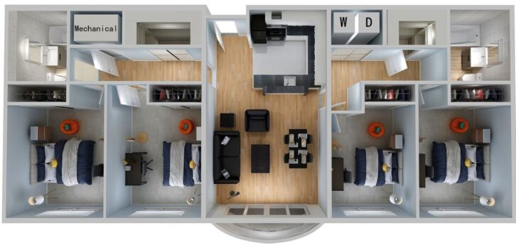 Cresmont 4 Bedroom x 2 Bath Sample Floor Plan